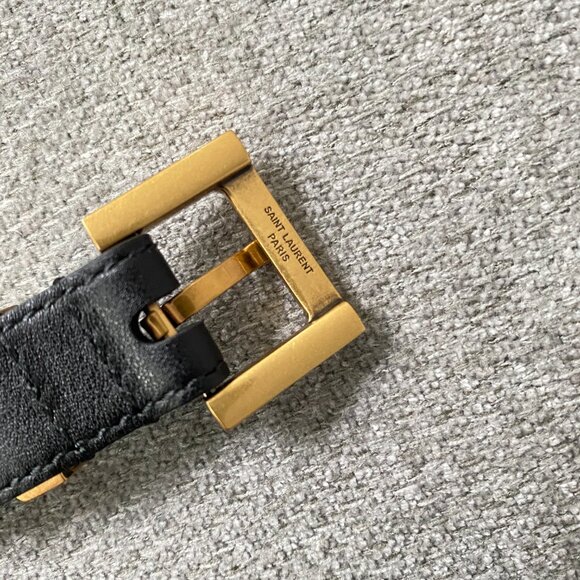 Saint Laurent YSL Monogram Slim Leather Belt 80 - Picture 4 of 6